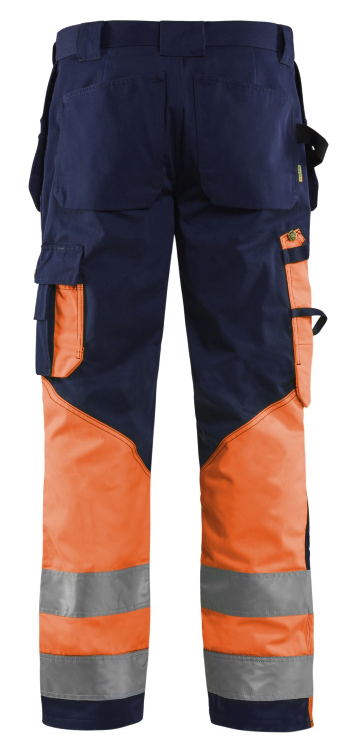 Blaklader Trousers : Navy blue/Orange - Image 3