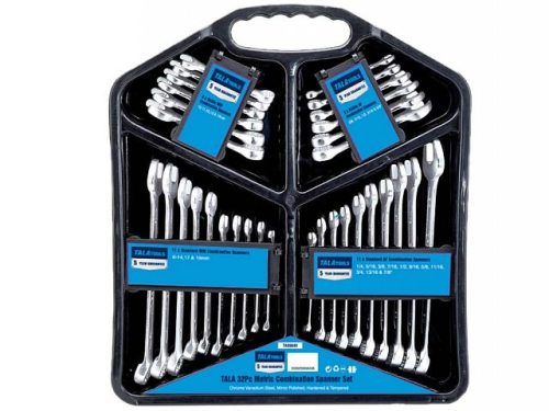 TALA 32 Piece metric and imperial combination spanner set with storage case