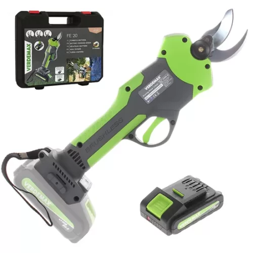Verdemax FE20 20V cordless pruning shears with 2Ah battery